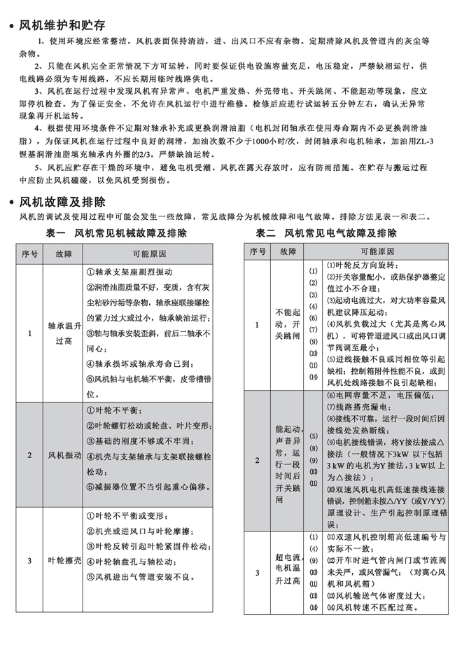 风机选用说明